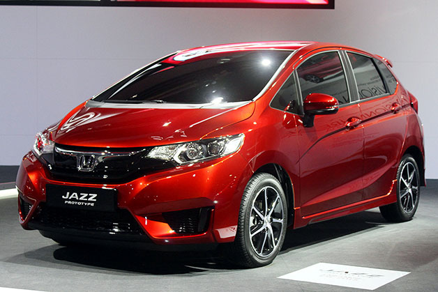 Honda shows off a thinly-disguised version of the 2015 Honda Jazz at the 2014 Paris Motor Show.